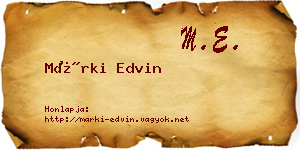 Márki Edvin névjegykártya